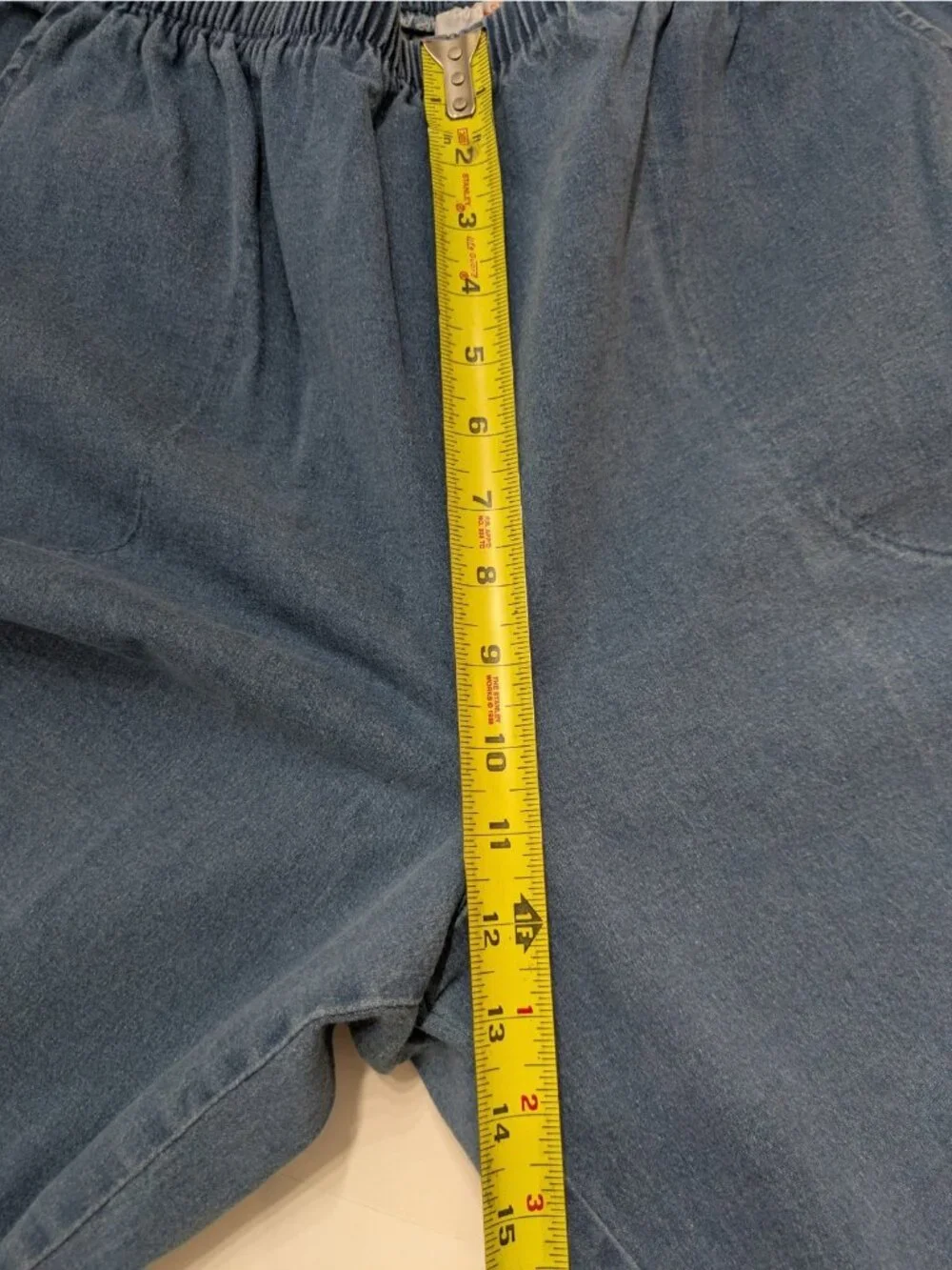 Quacker Factory Elastic Waist Jean Pants Womens Size 1X Rhinestone Detail - Picture 6 of 7